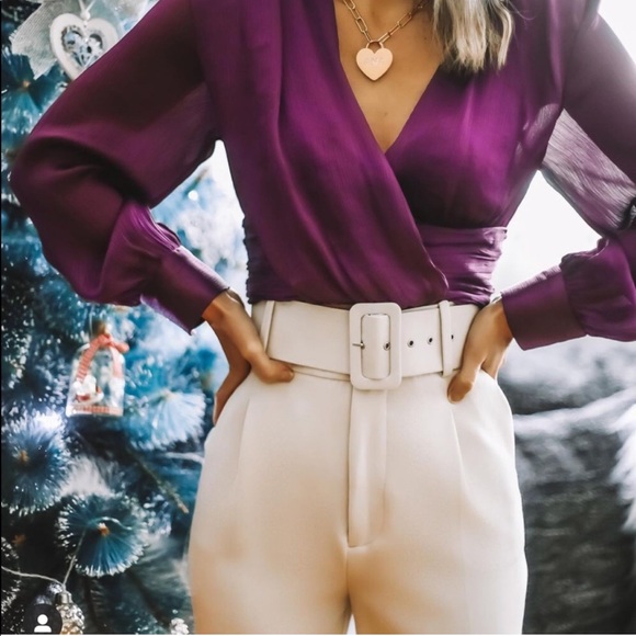 Zara Pants - New Zara Belted Ecru Pants